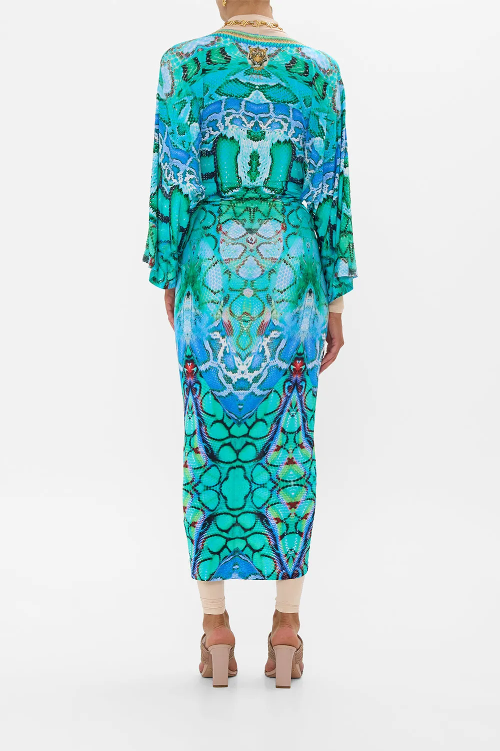 LONG SPLIT FRONT TWIST DRESS LAND OF WONDER