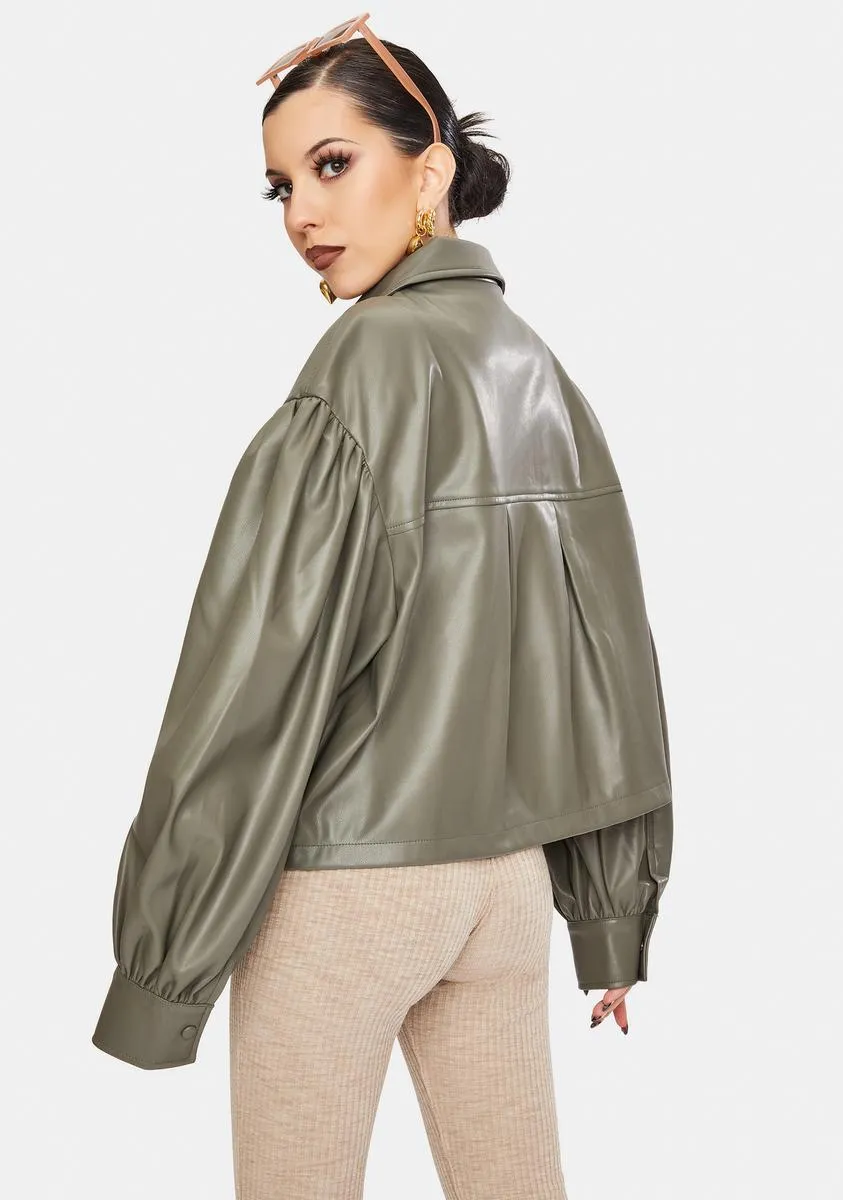 Love On Vegan Leather Crop Jacket