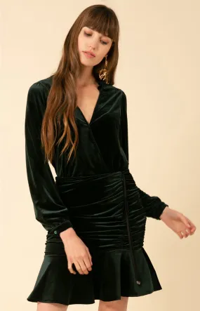 Manon Shirred Velvet Dress