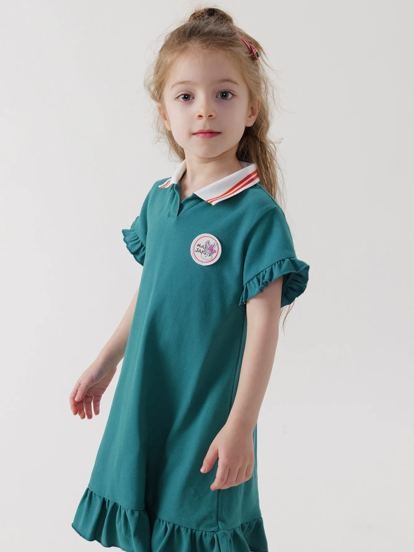 MARC & JANIE Girls Lace Polo Neck Sport Dress 230826