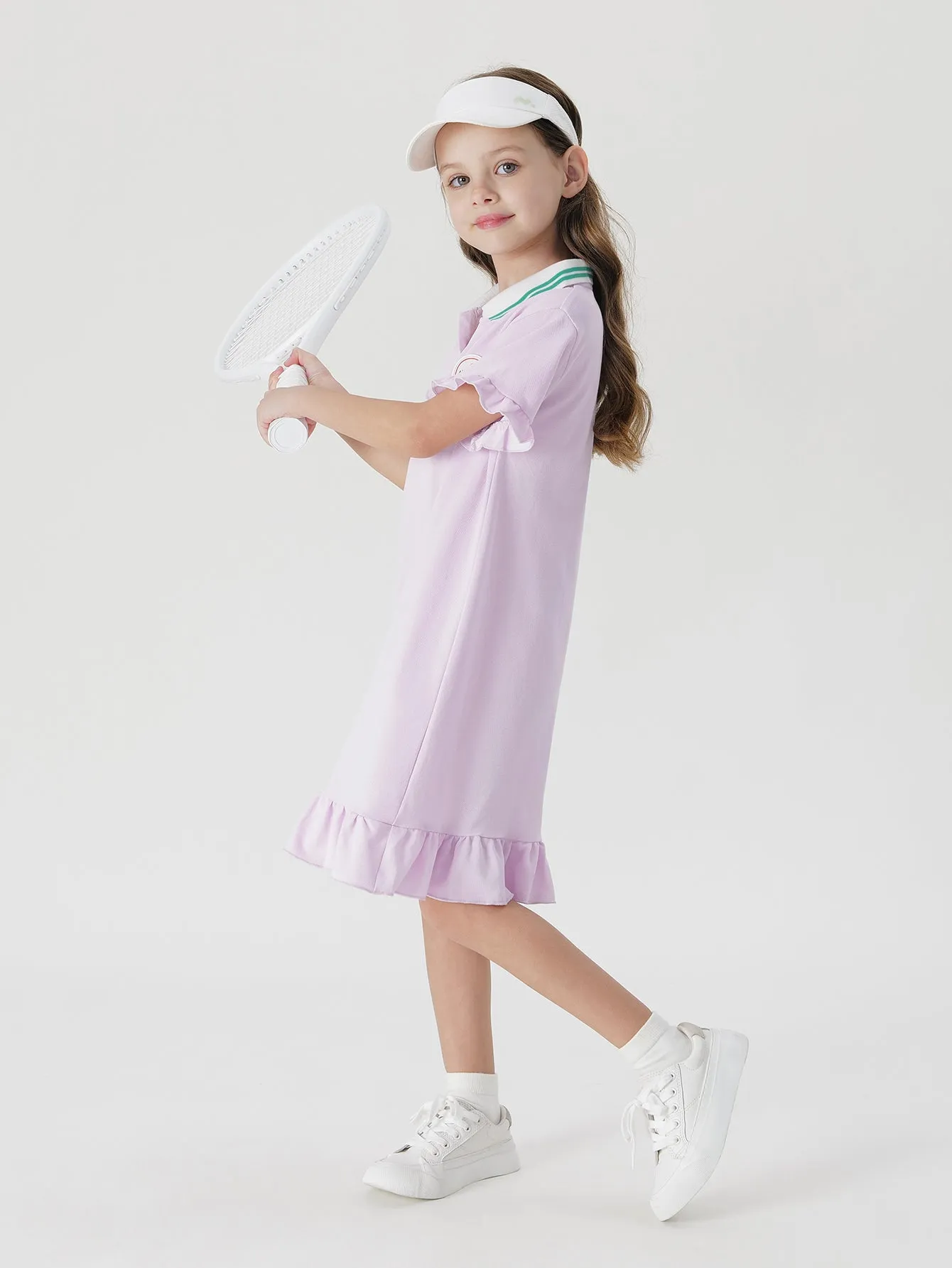MARC & JANIE Girls Lace Polo Neck Sport Dress 230826