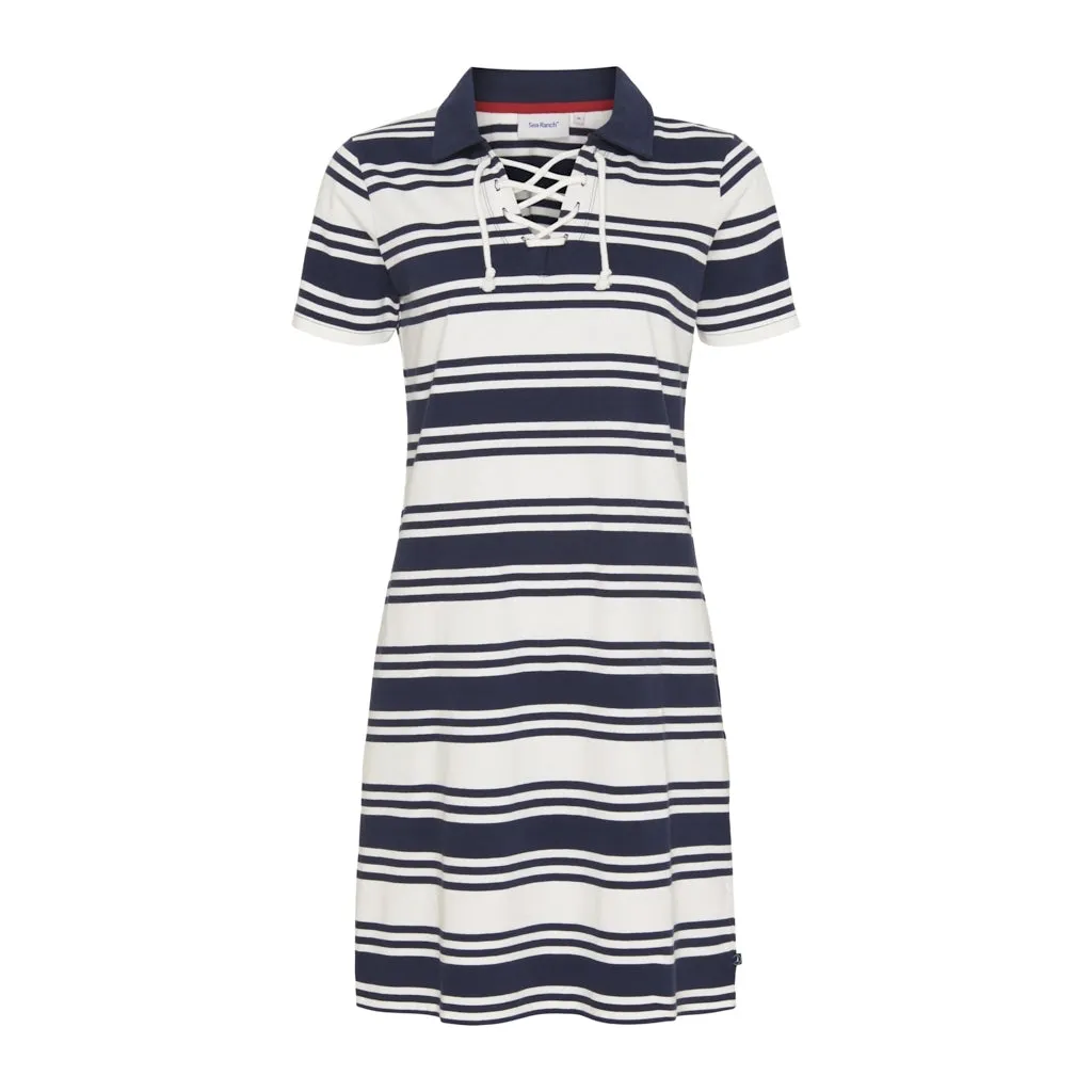 Melina Dress - Pearl/SR Navy