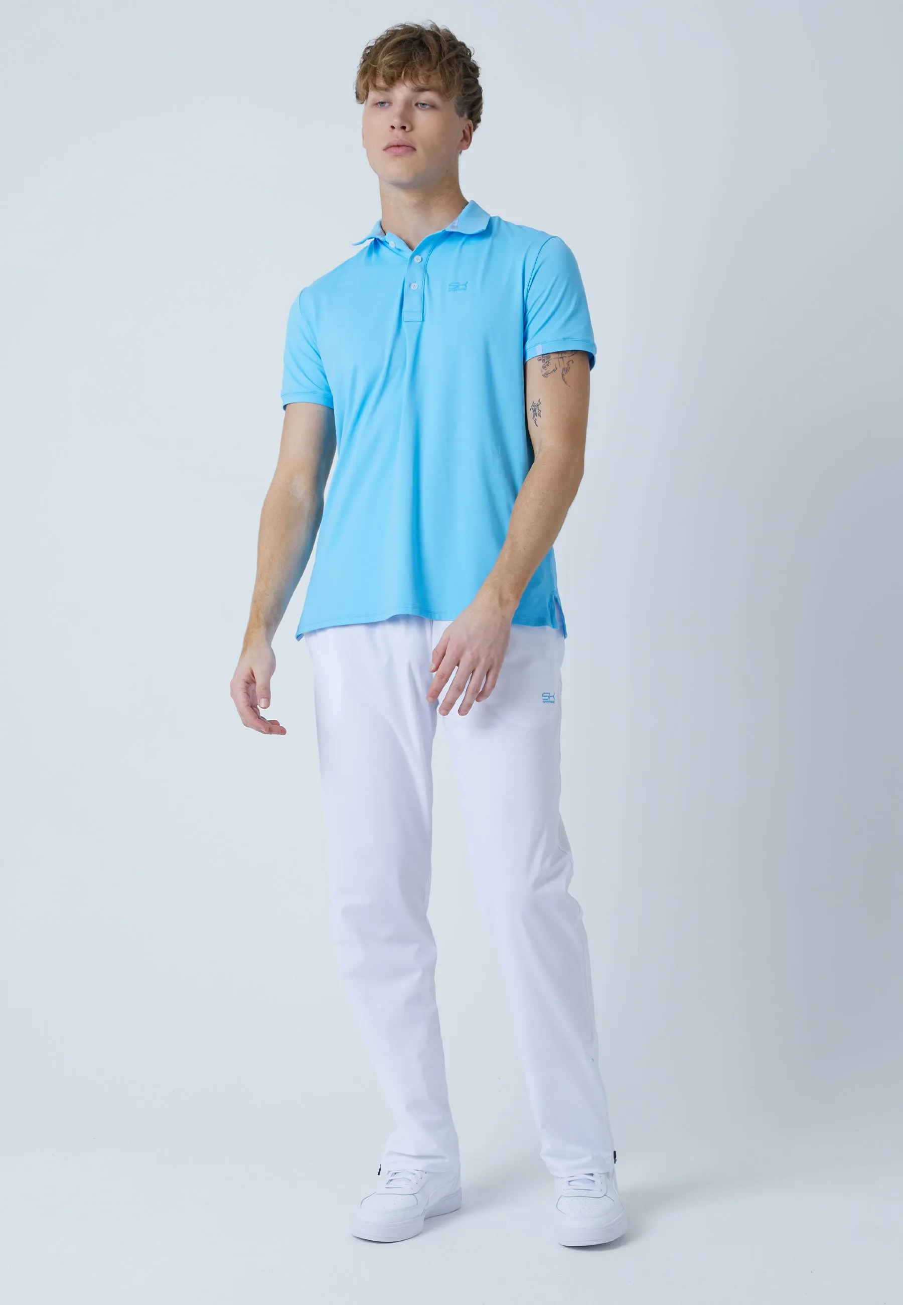 Men Tennis Polo Shirt, light blue