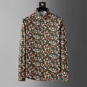 Men's Long Sleeve Flower Shirt: Casual, Business Office Dress, and Party Attire