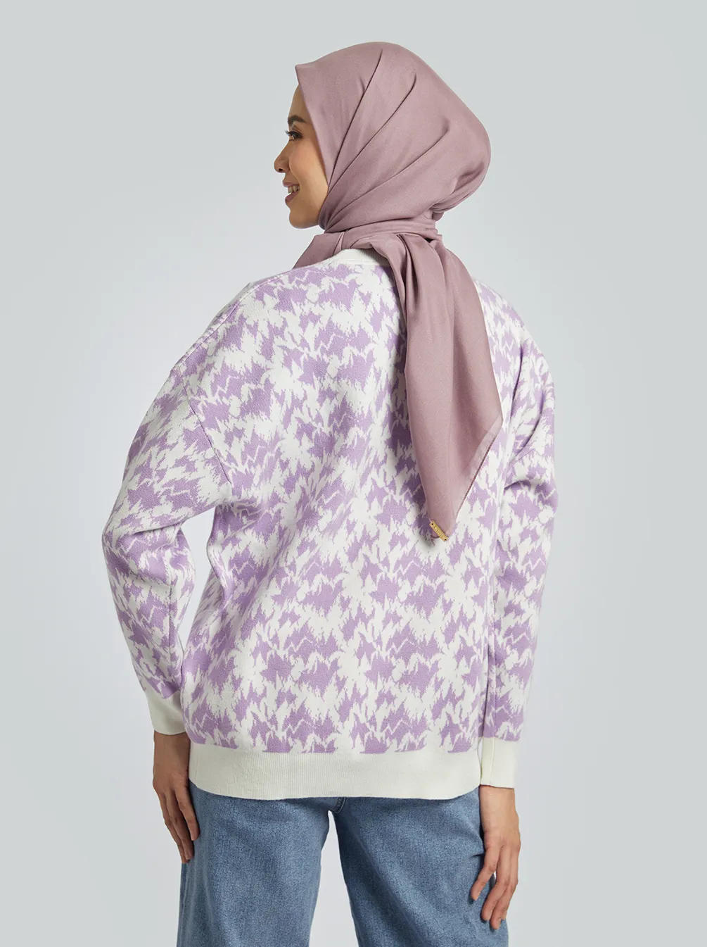 MINKA SWEATER PURPLE WHITE