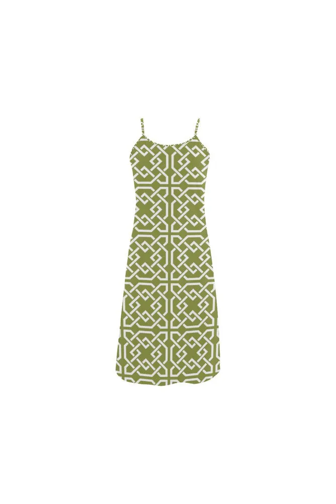 Pepper Green Arabesque D05 BACK Alcestis Slip Dress (Model D05)