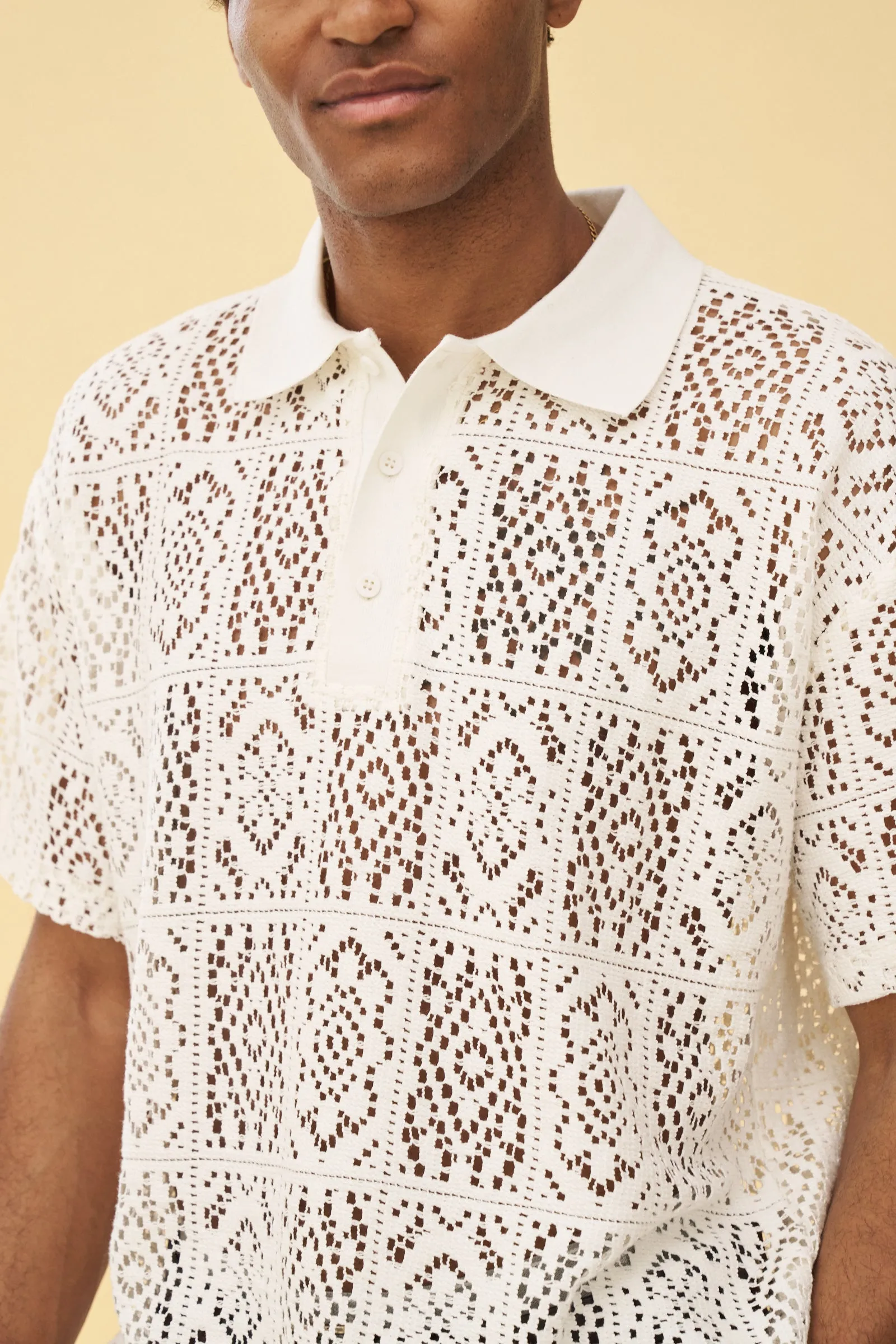 PIAZA LACE POLO - OFF WHITE