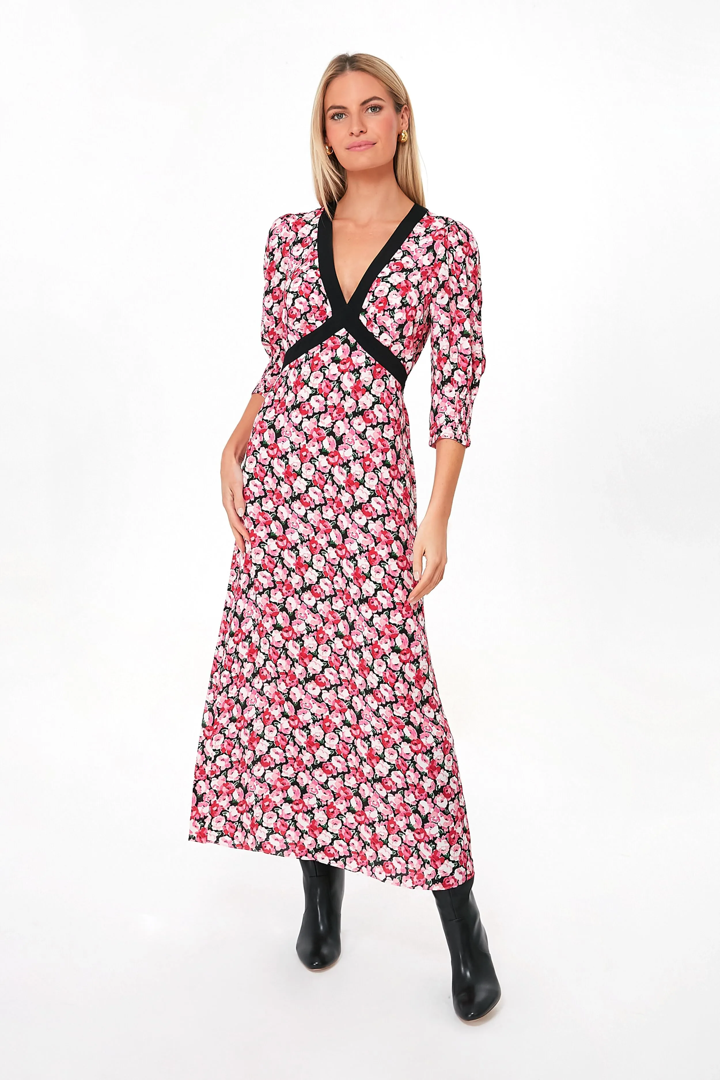 Pink English Rose Mix Deanna Dress