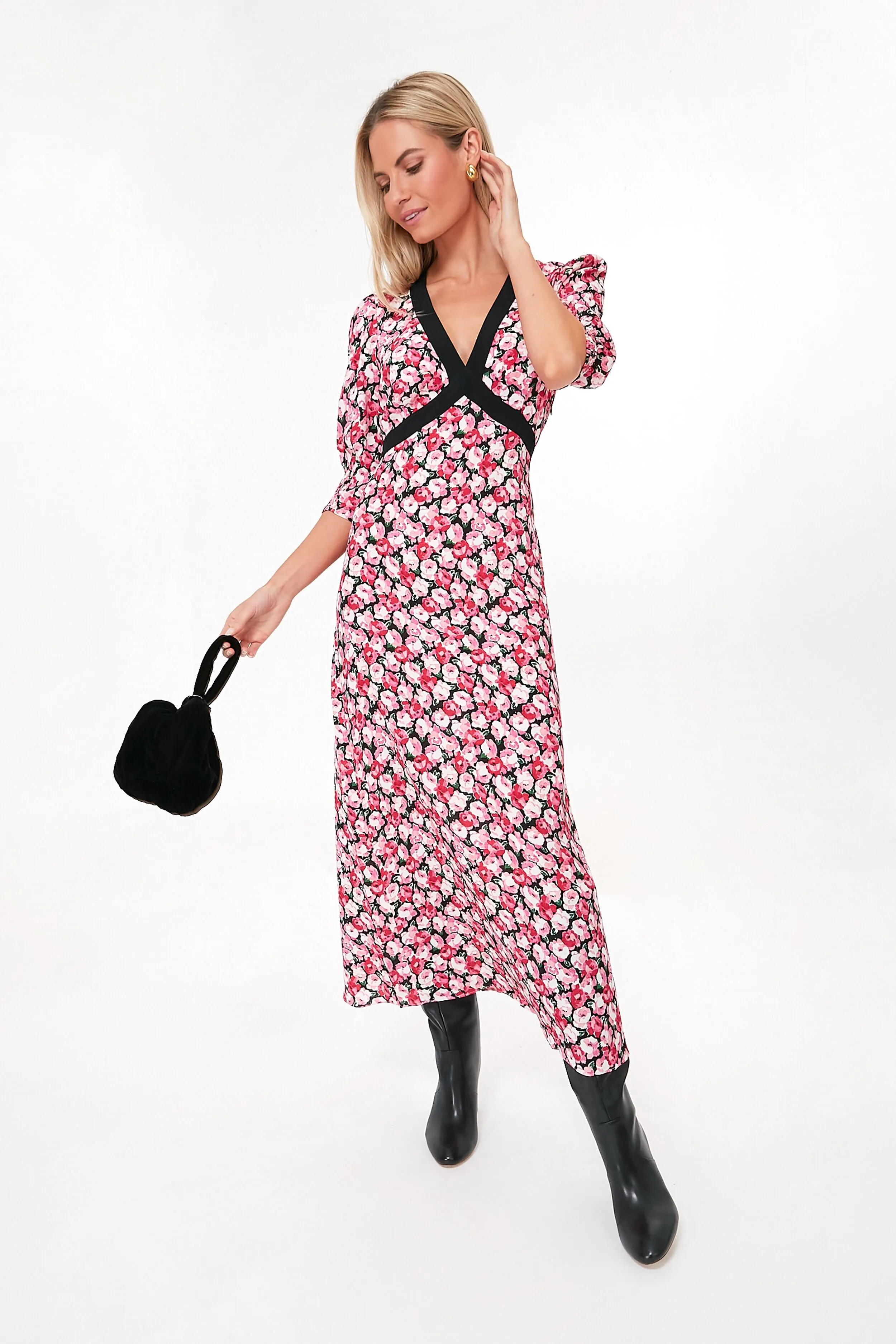 Pink English Rose Mix Deanna Dress