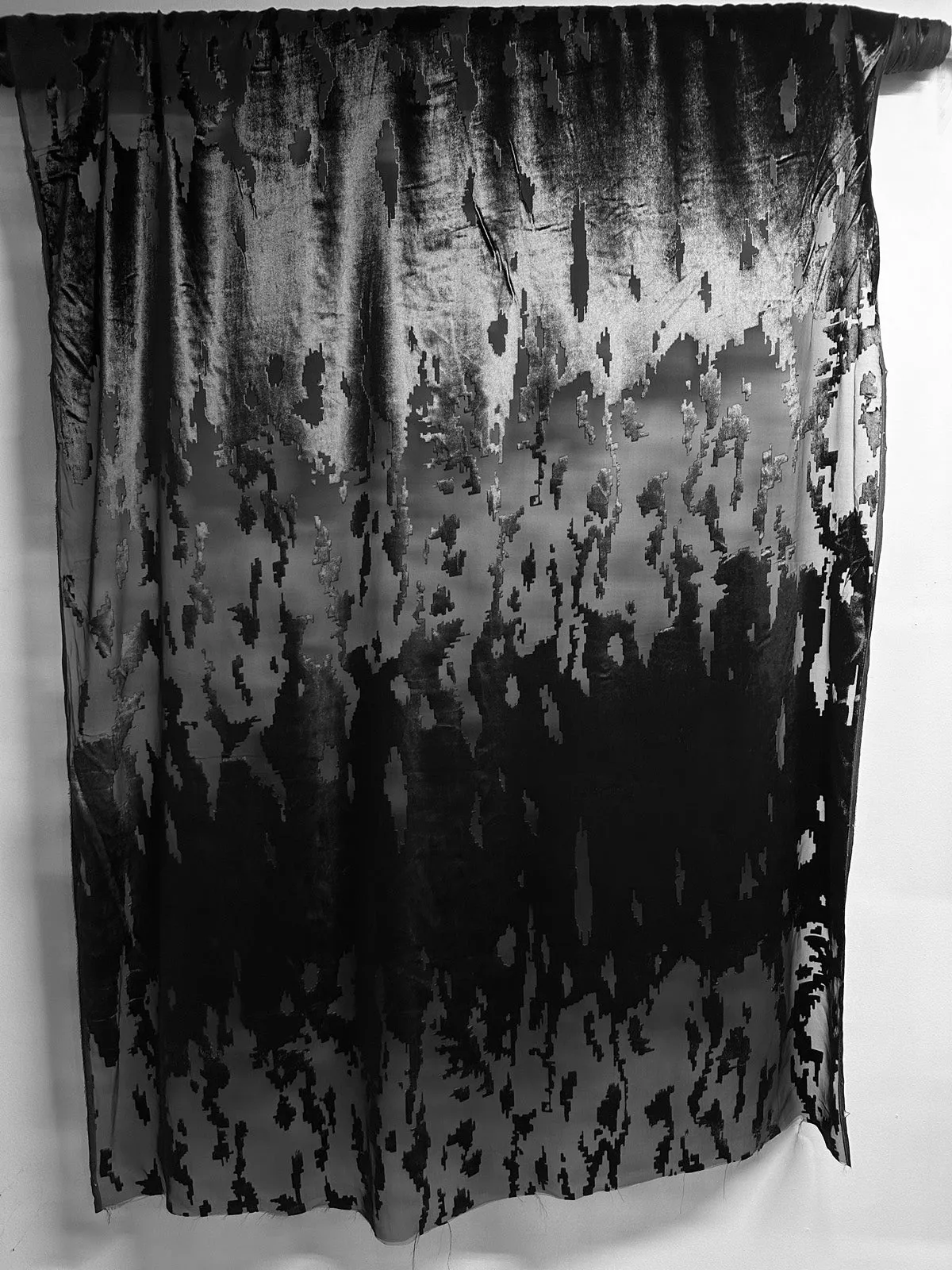 Pixelated Black Cut Velvet