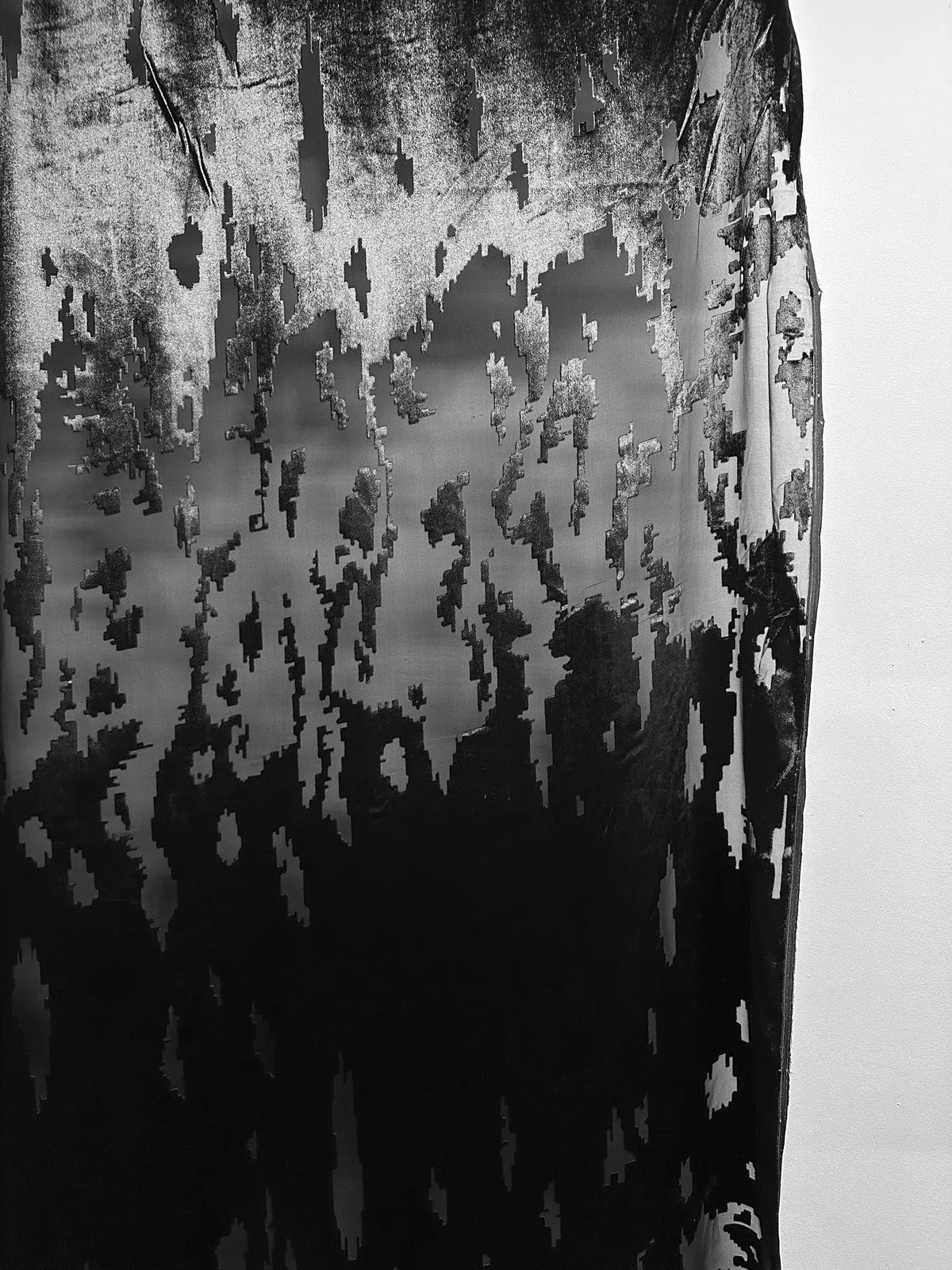 Pixelated Black Cut Velvet