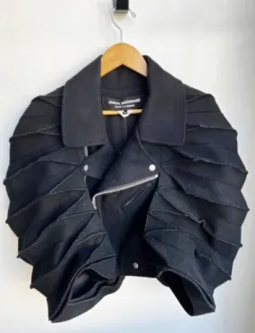 PLEATED WOOL CROPPED JACKET
