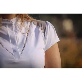 Pénélope - Venice Competition Polo Shirt - White & Taupe