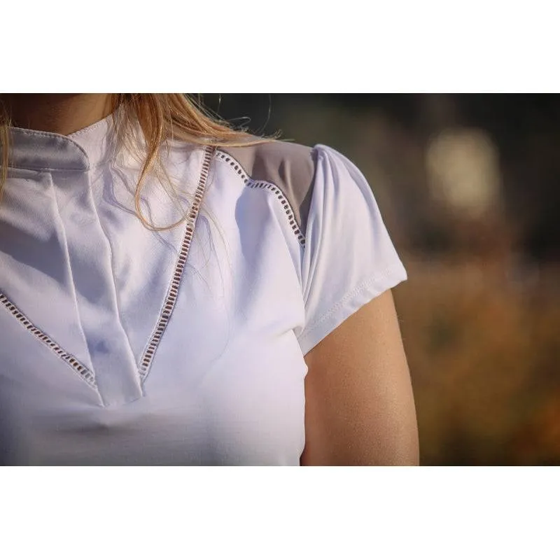Pénélope - Venice Competition Polo Shirt - White & Taupe