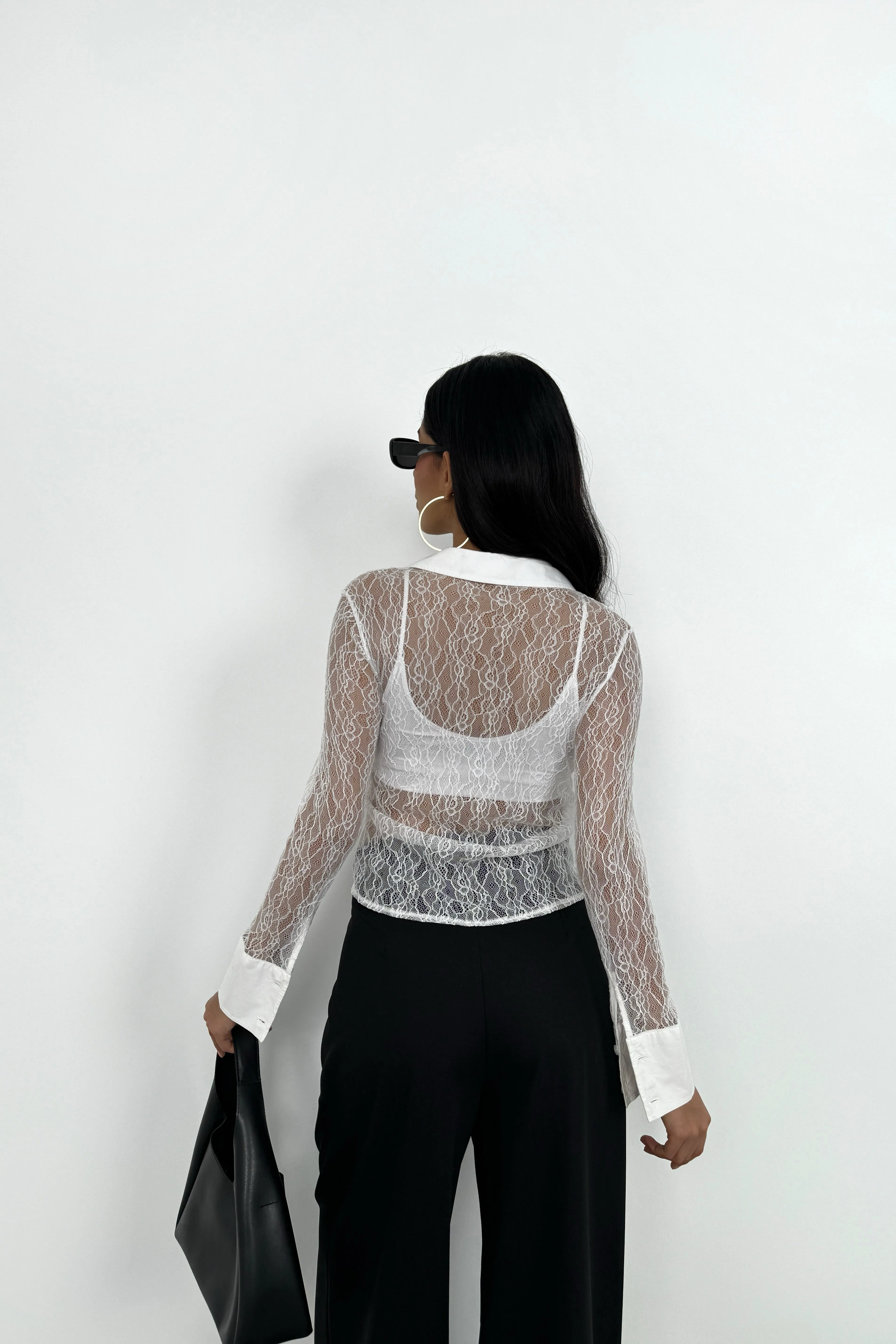 Polo Neck Lace Blouse