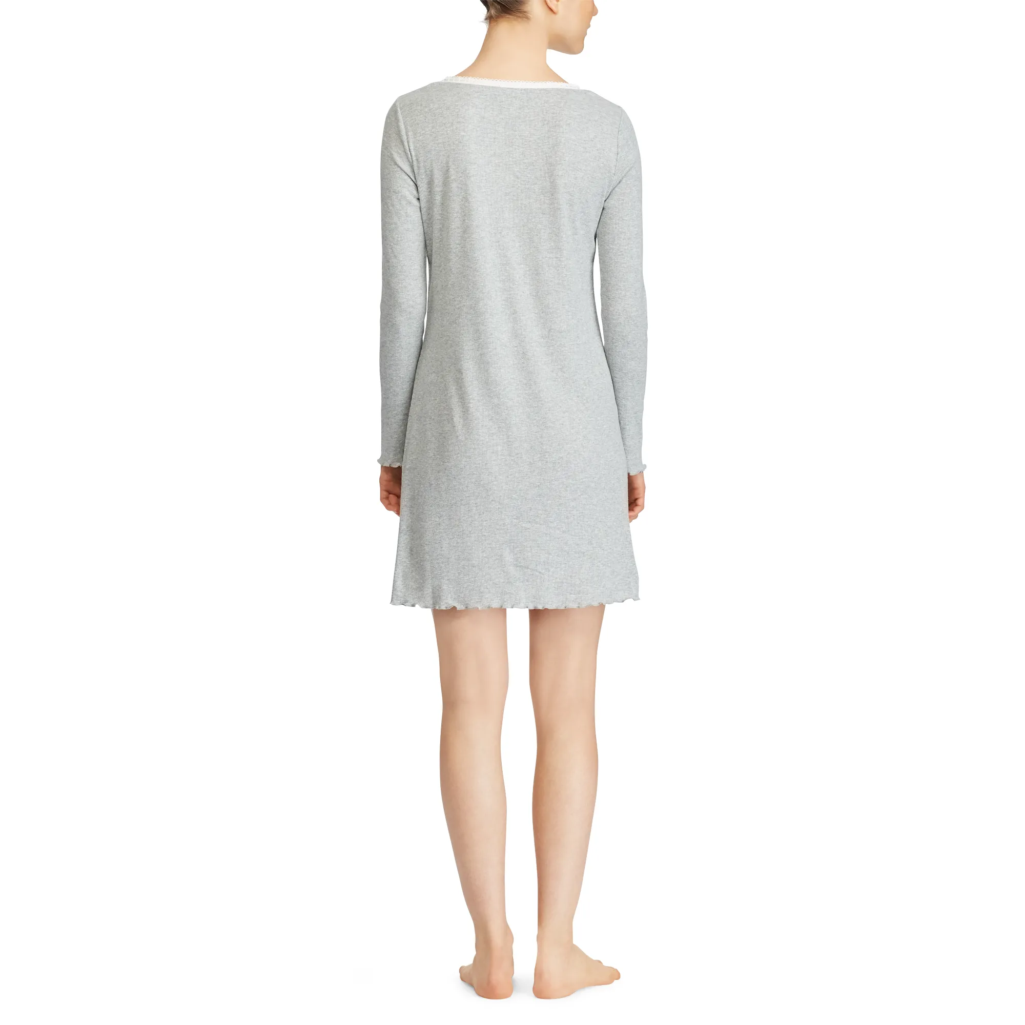 Polo Ralph Lauren Lace Neck Sleep Shirt Gray Extra Small (XS)