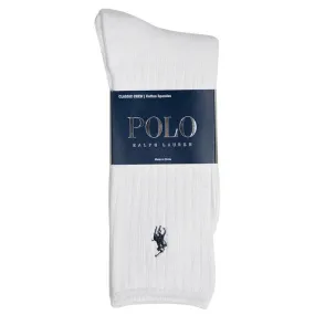 Polo White Classic Crew Socks (Men's)