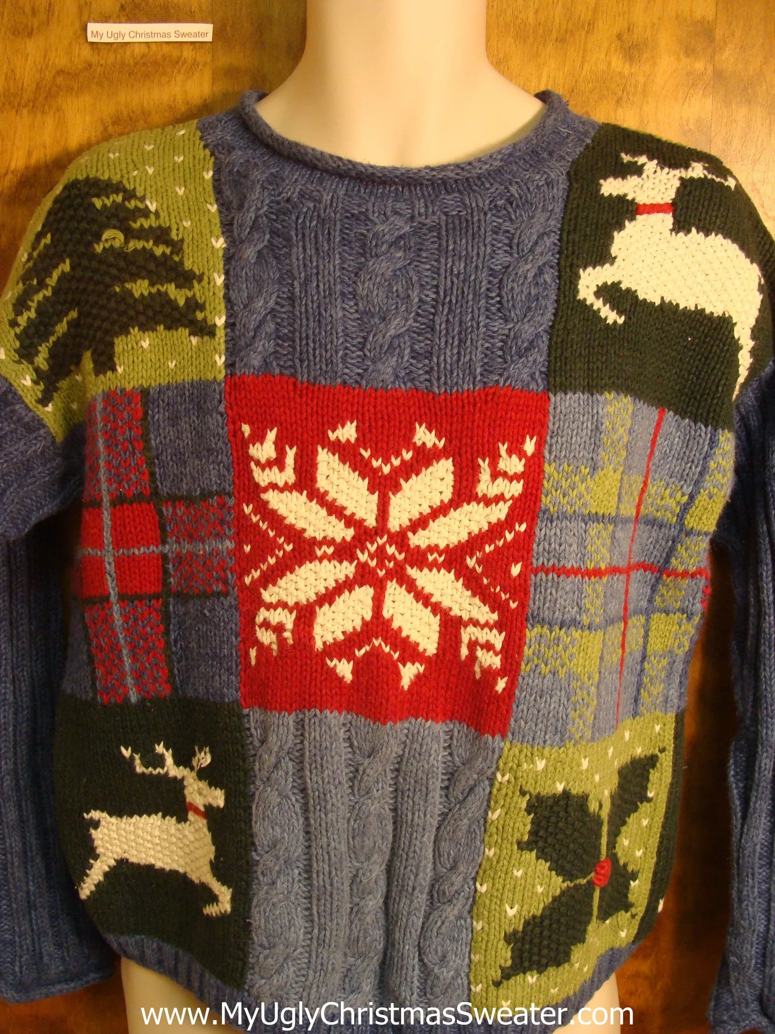 Reindeer, Poinsettias, and Trees Ugly Christmas Sweater