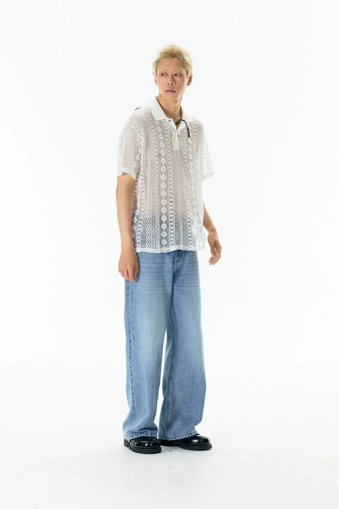 Ripple Lace Polo Shirt