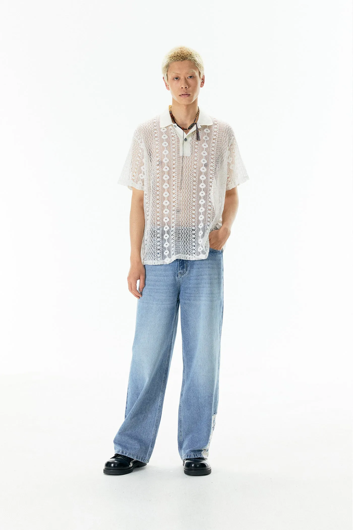 Ripple Lace Polo Shirt