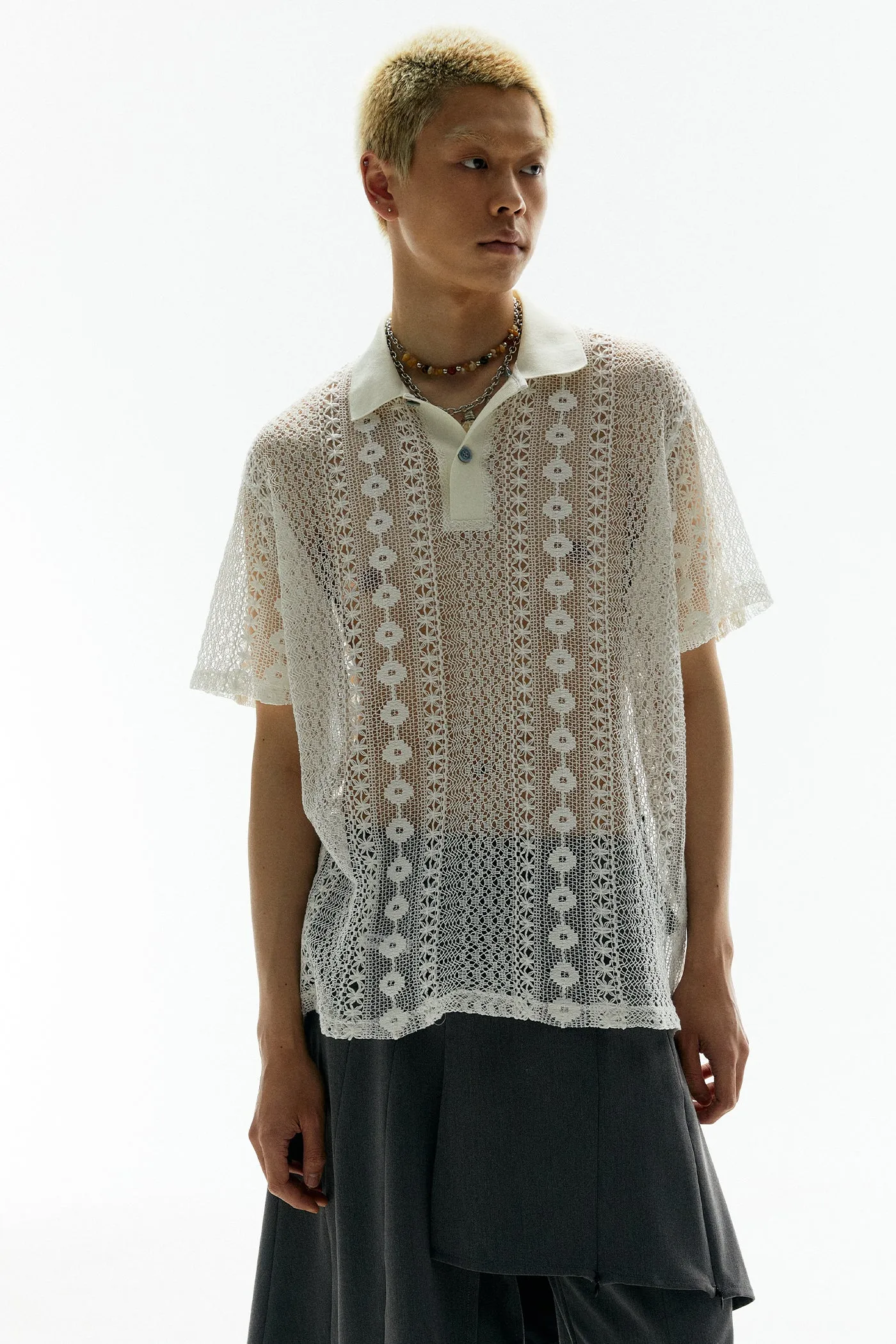 Ripple Lace Polo Shirt