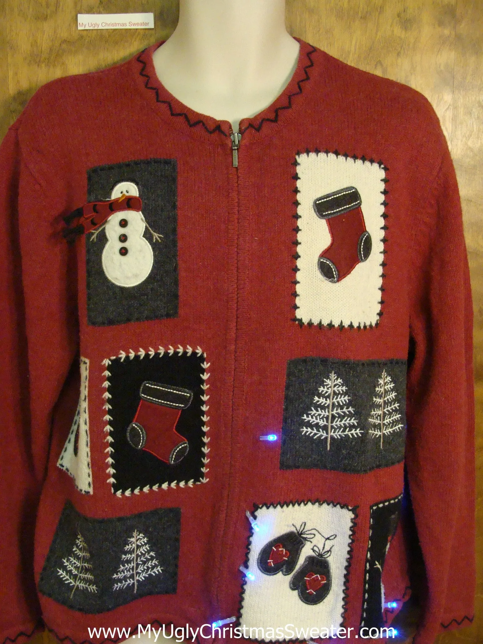 Simply Funny Red Light Up Ugly Christmas Jumper