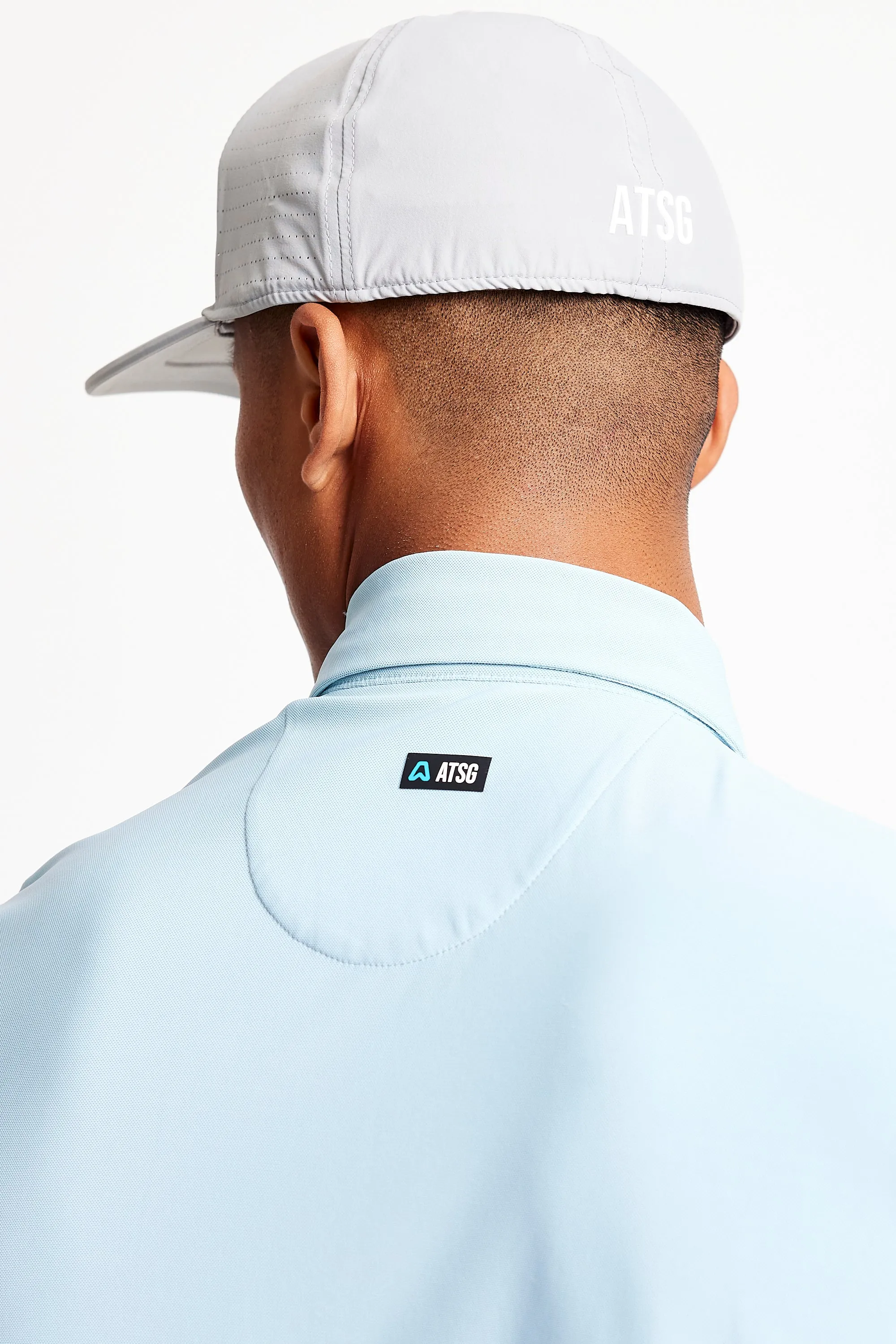 Slim Fit Blocked Polo  - Baby Blue / Chalk White