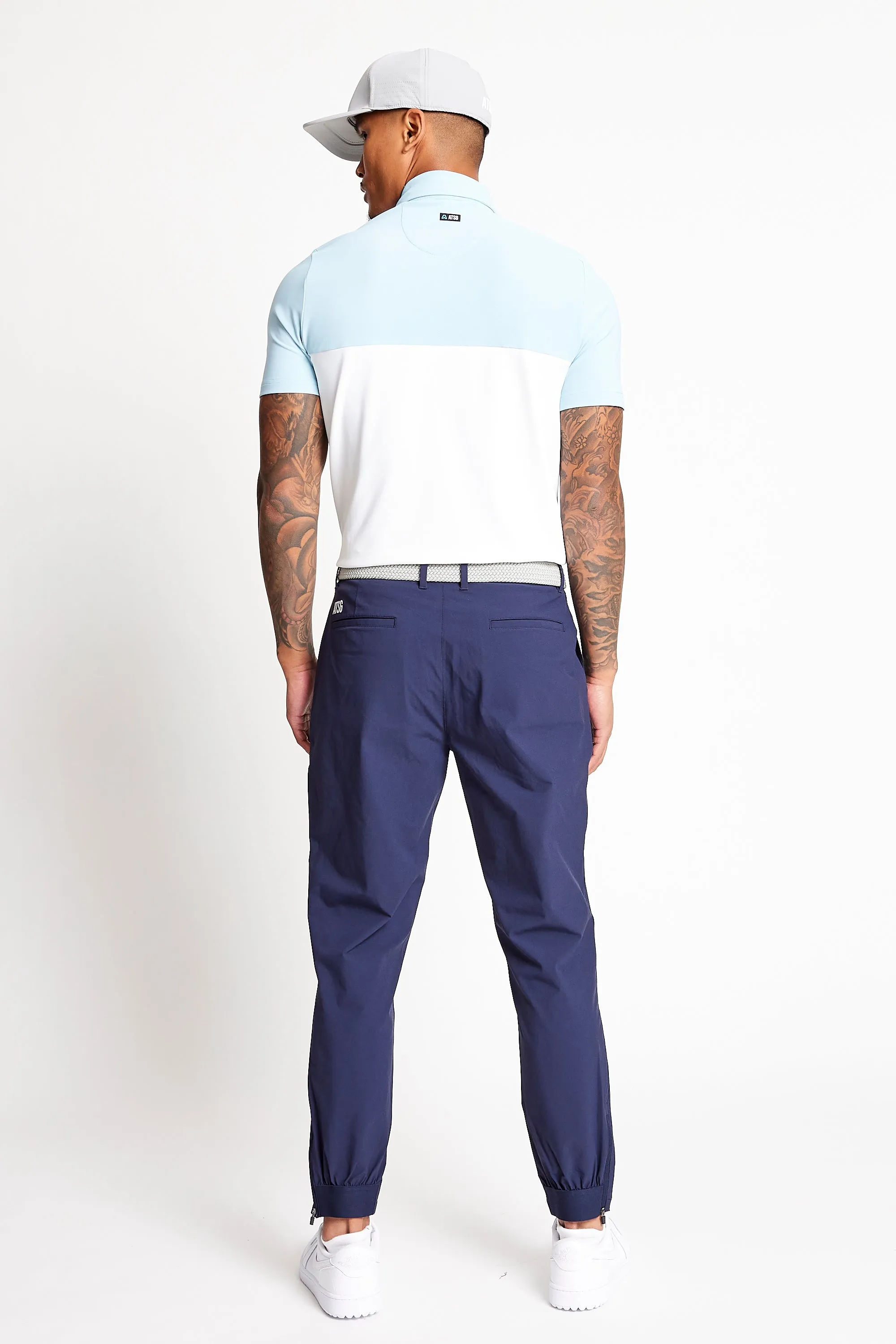 Slim Fit Blocked Polo  - Baby Blue / Chalk White