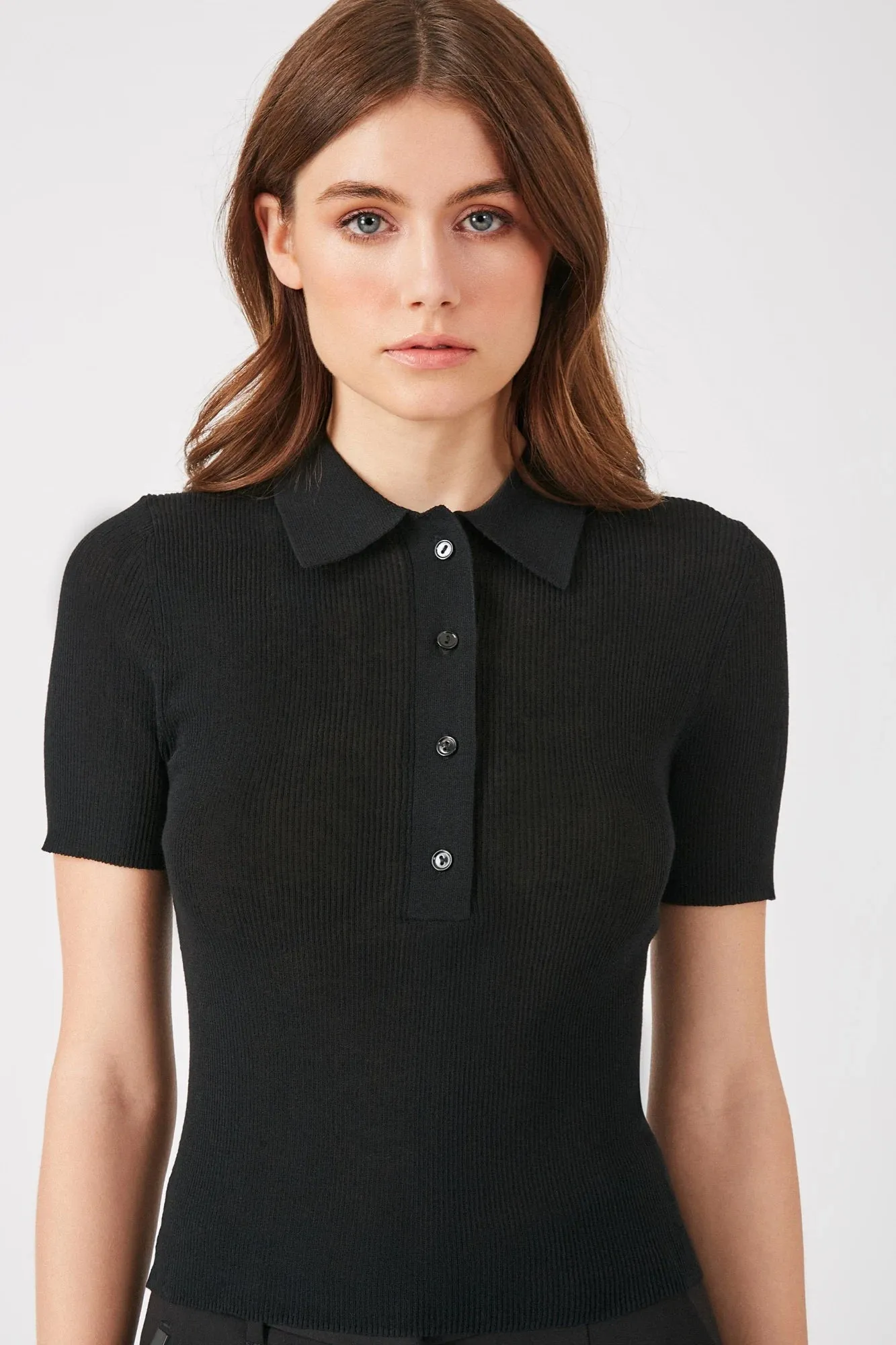 The Emma - Black Organic Cotton Luxe Polo Shirt Modern Fit