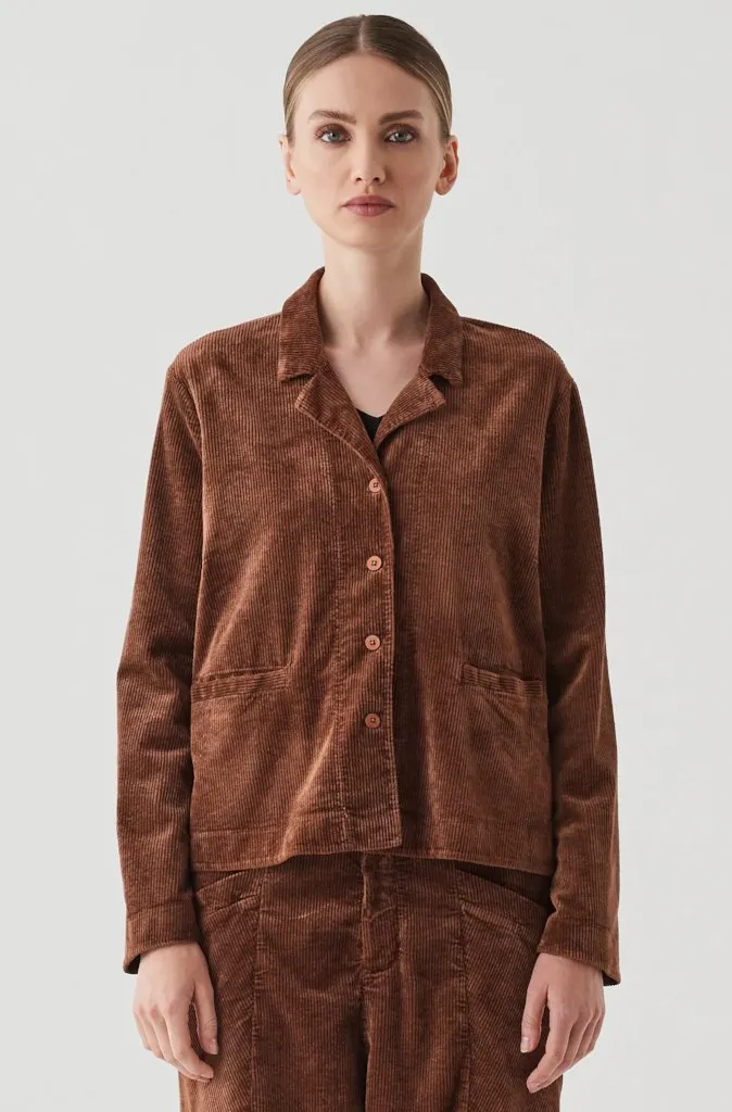 Transit Par Such Cropped Cord Jacket in Rust