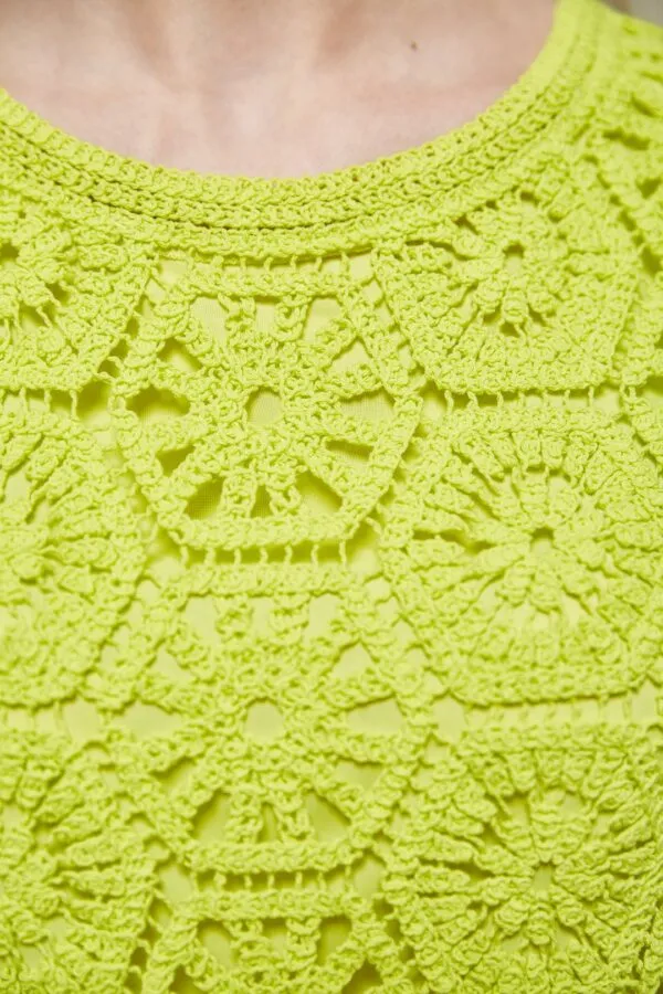 Van-Dos Crochet Lime Green Top