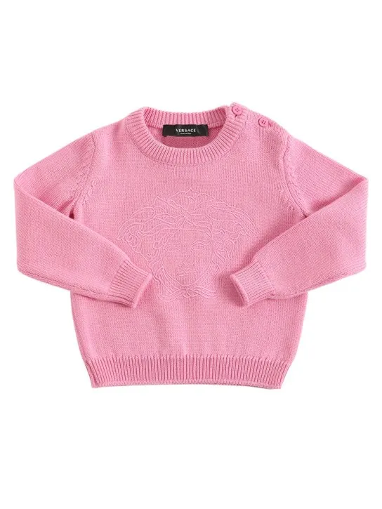 Versace   Medusa embroidered logo wool sweater 