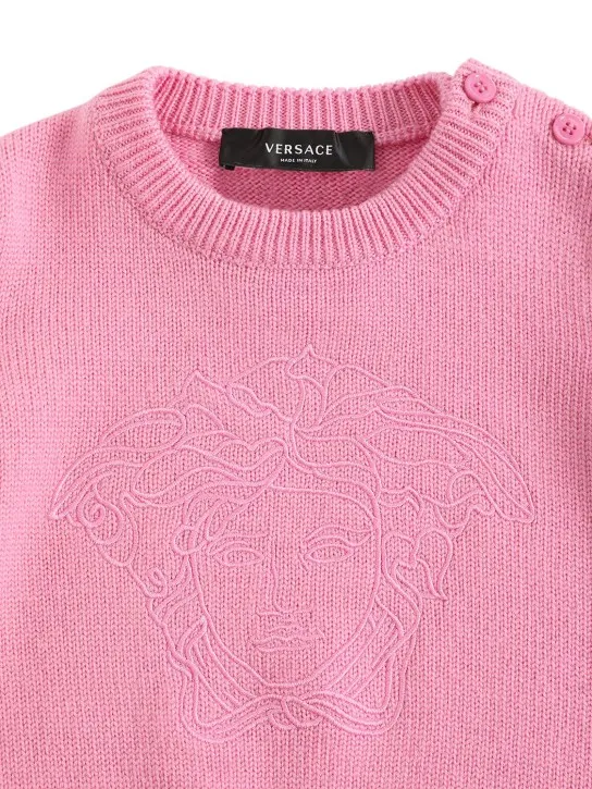 Versace   Medusa embroidered logo wool sweater 