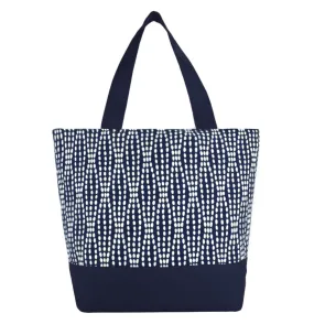 Wavy Dots in Navy | Navy Nylon | Essential Tote Bag