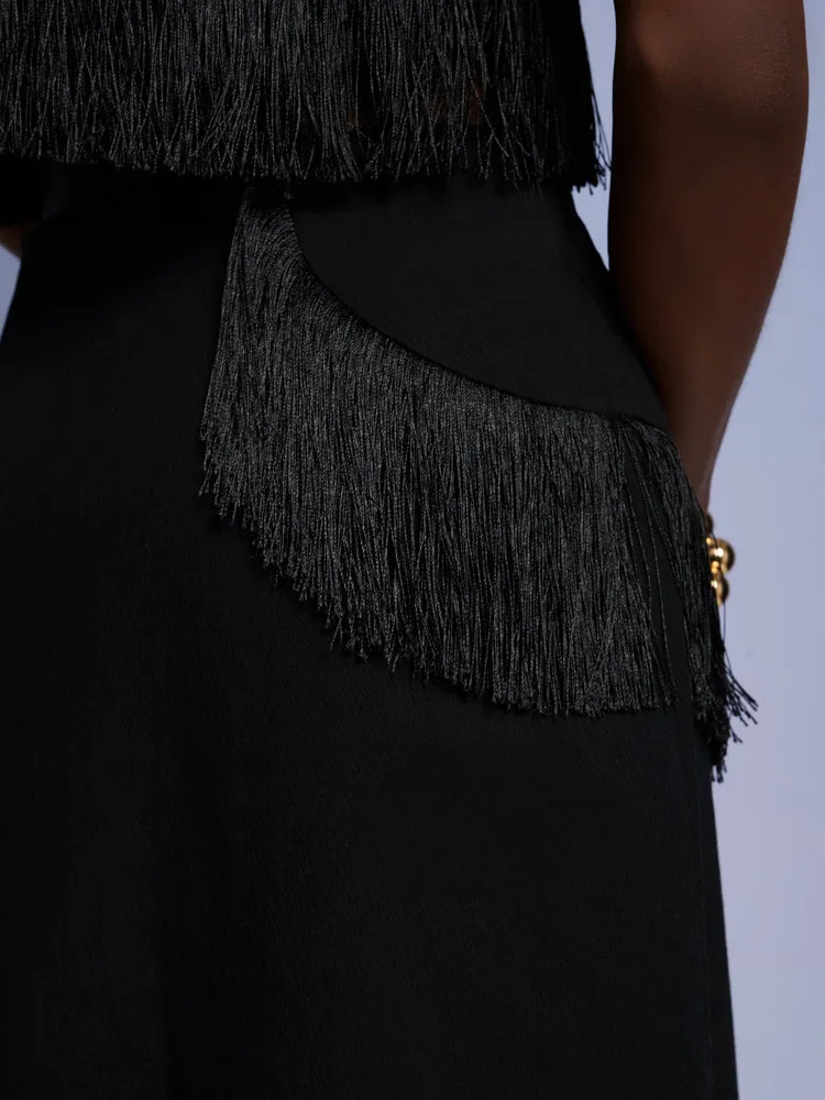 Winnie Fringe Midi Skirt