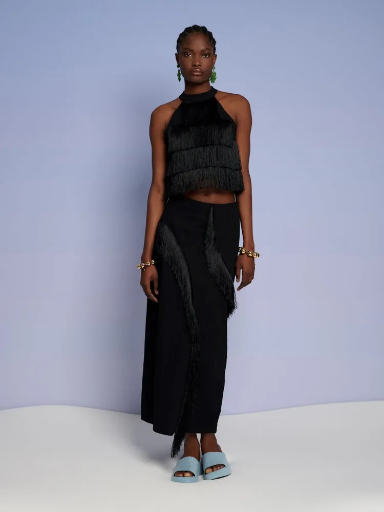 Winnie Fringe Midi Skirt