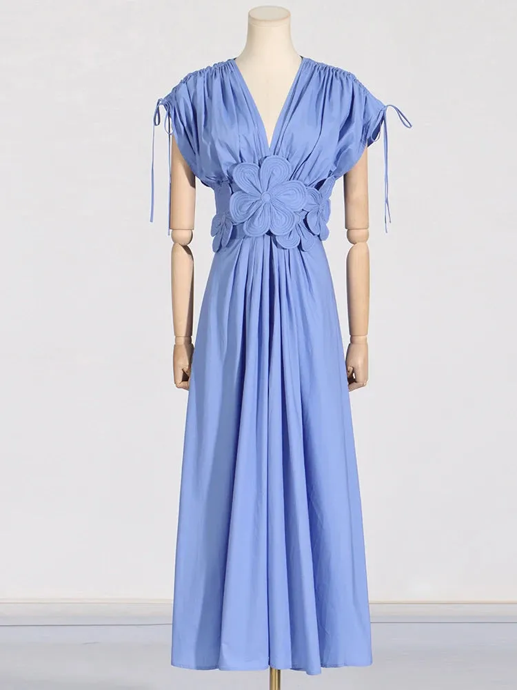 Women's Floral Twist-Front Midi Dress