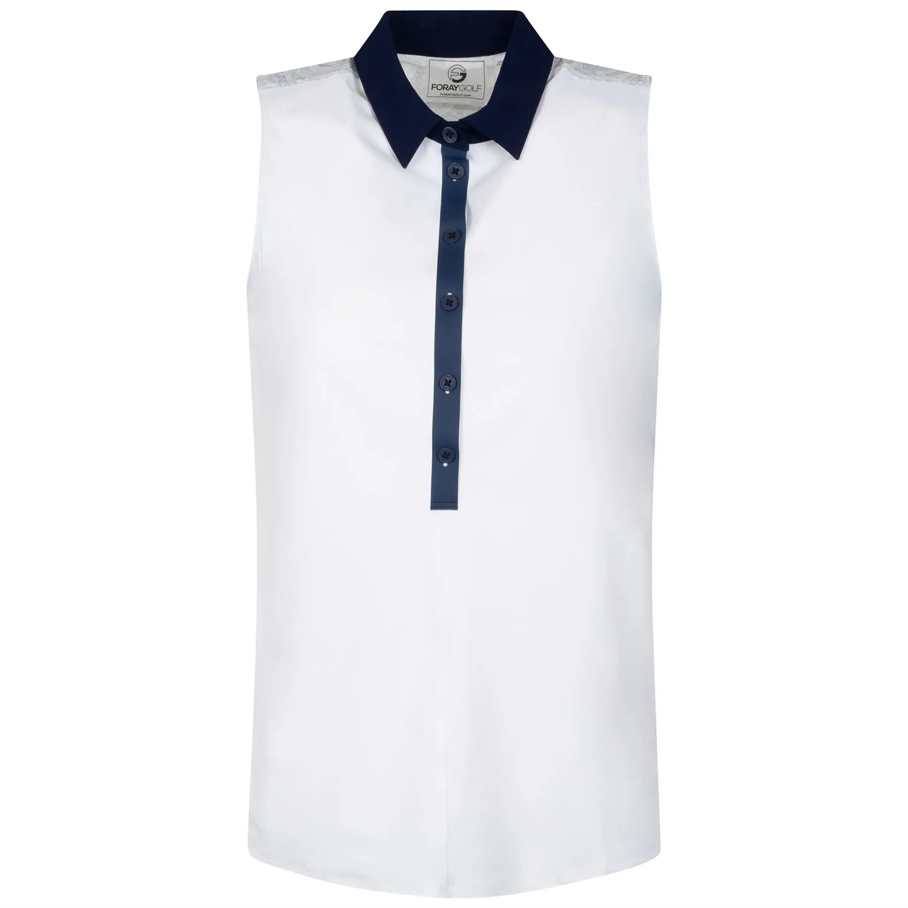 Womens Lace Print Sleeveless Polo Lace Print - SS22