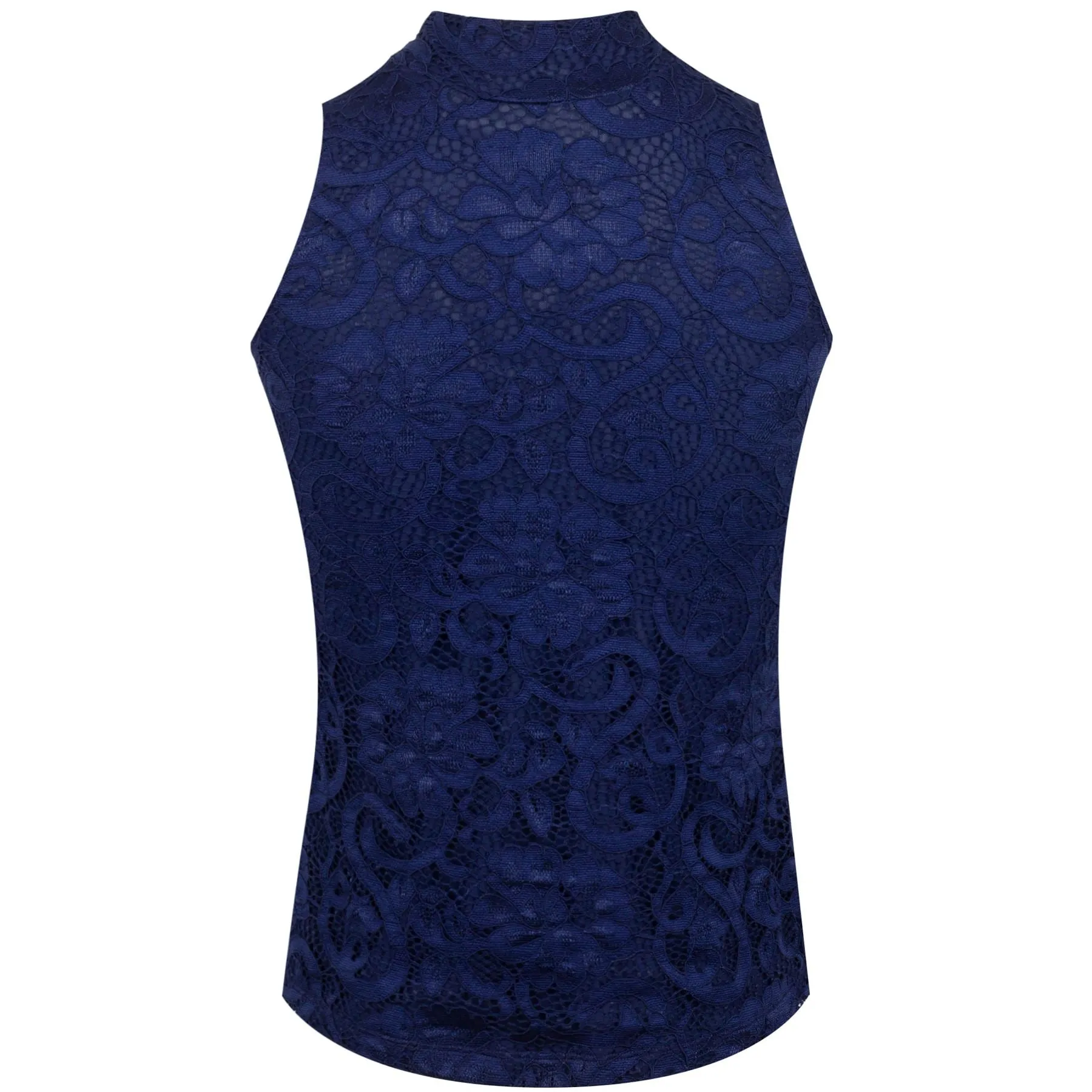 Womens Lennox Lace Mock Neck Midnight Sky