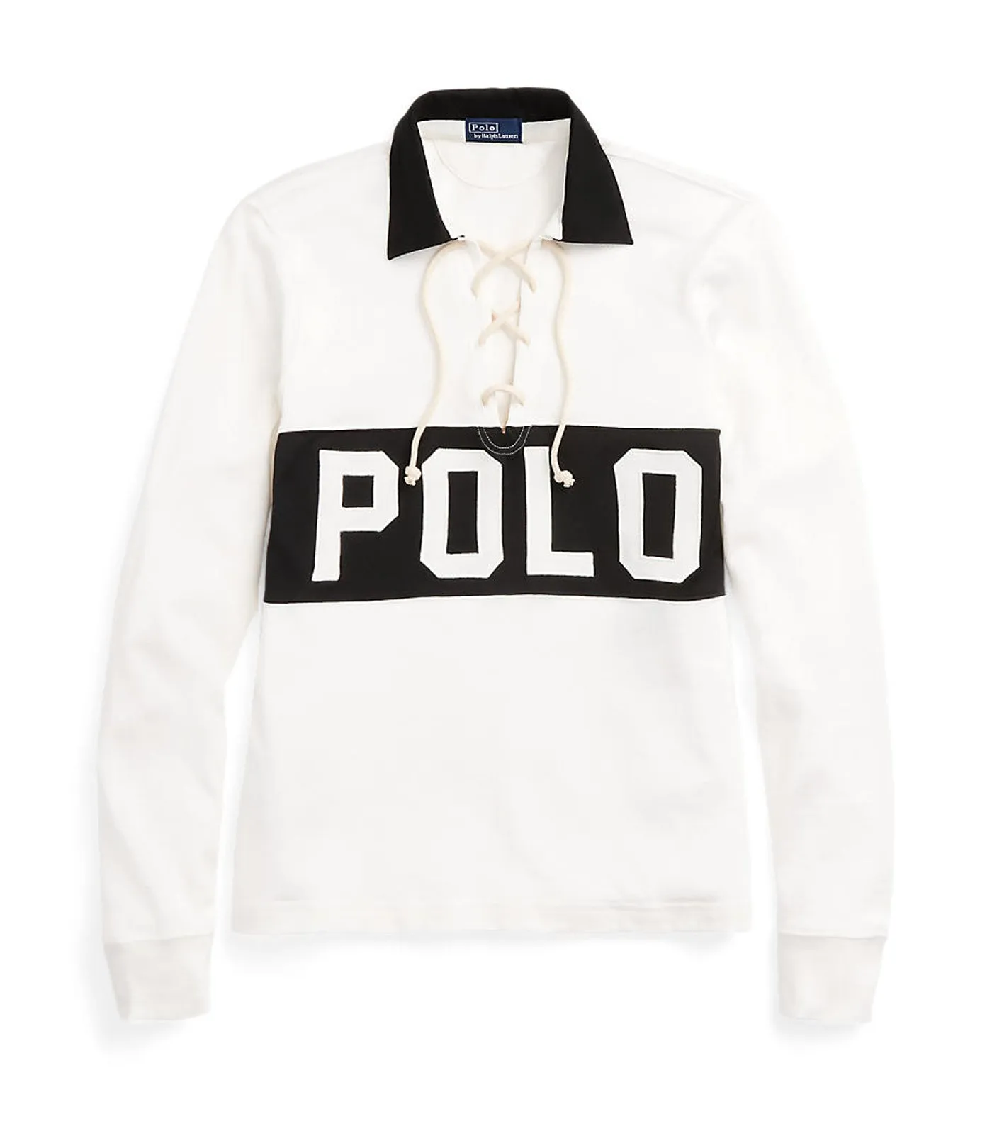 Women's Logo Lace-Up Jersey Polo Shirt Deckwash White