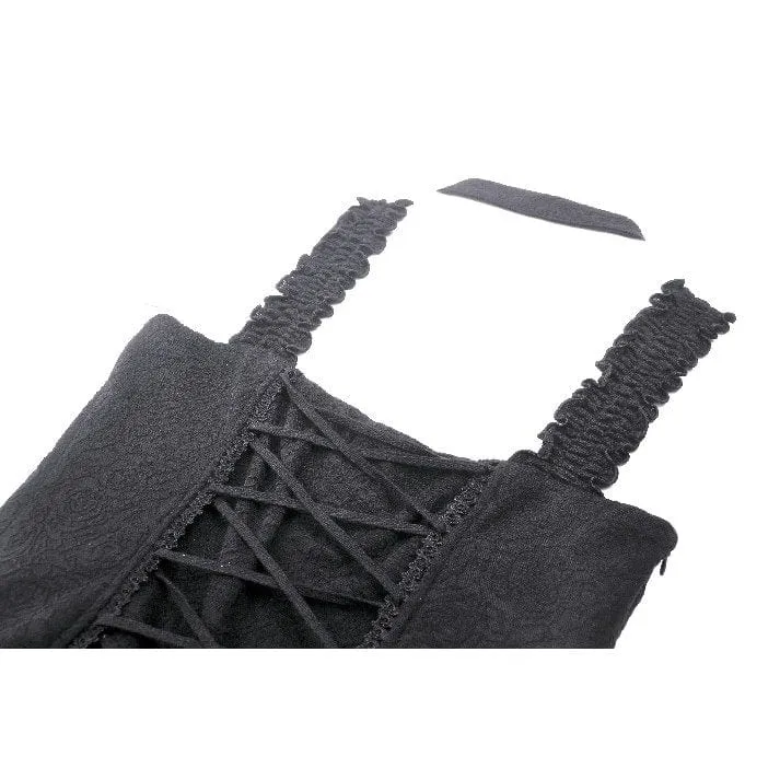 Women's Punk Halterneck Embossed Music Festival Slip Dress