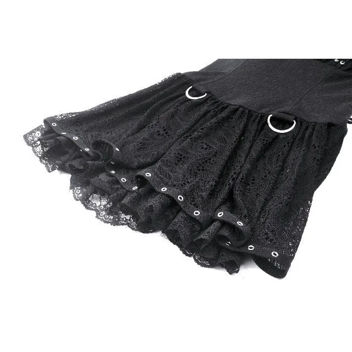 Women's Punk Halterneck Embossed Music Festival Slip Dress