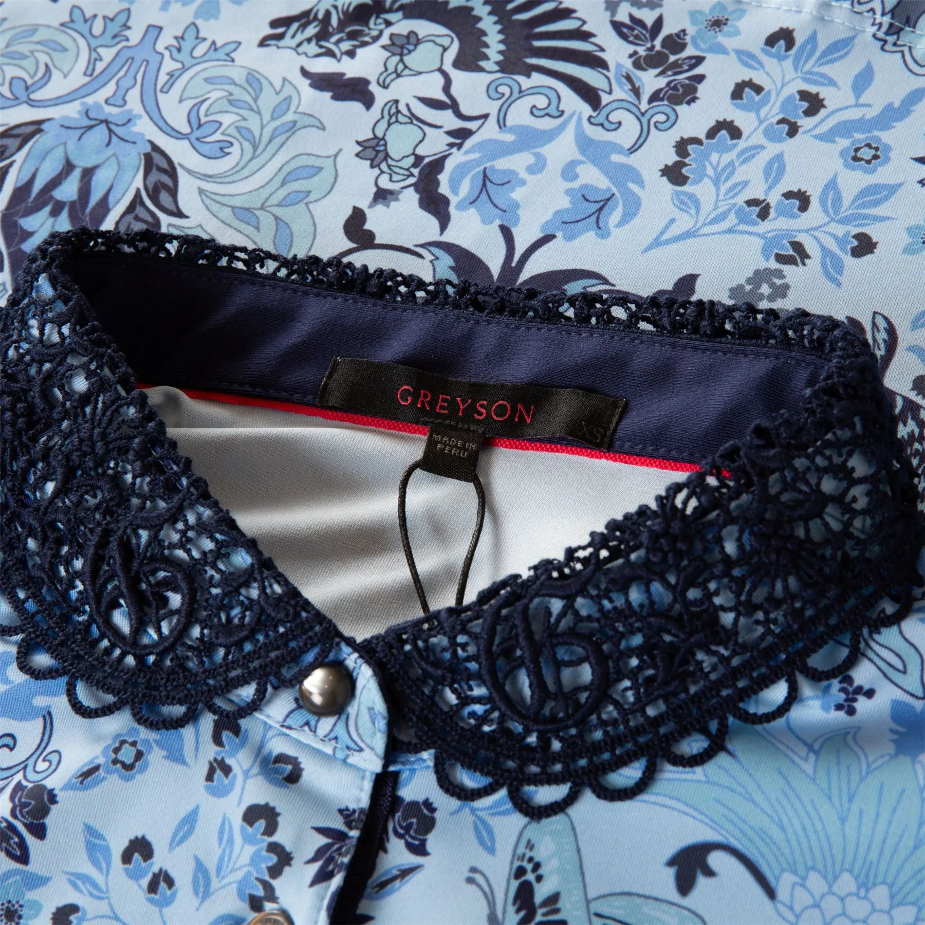 Womens Winged Wolf Lace Scarlett Polo Wolf Blue - AW24