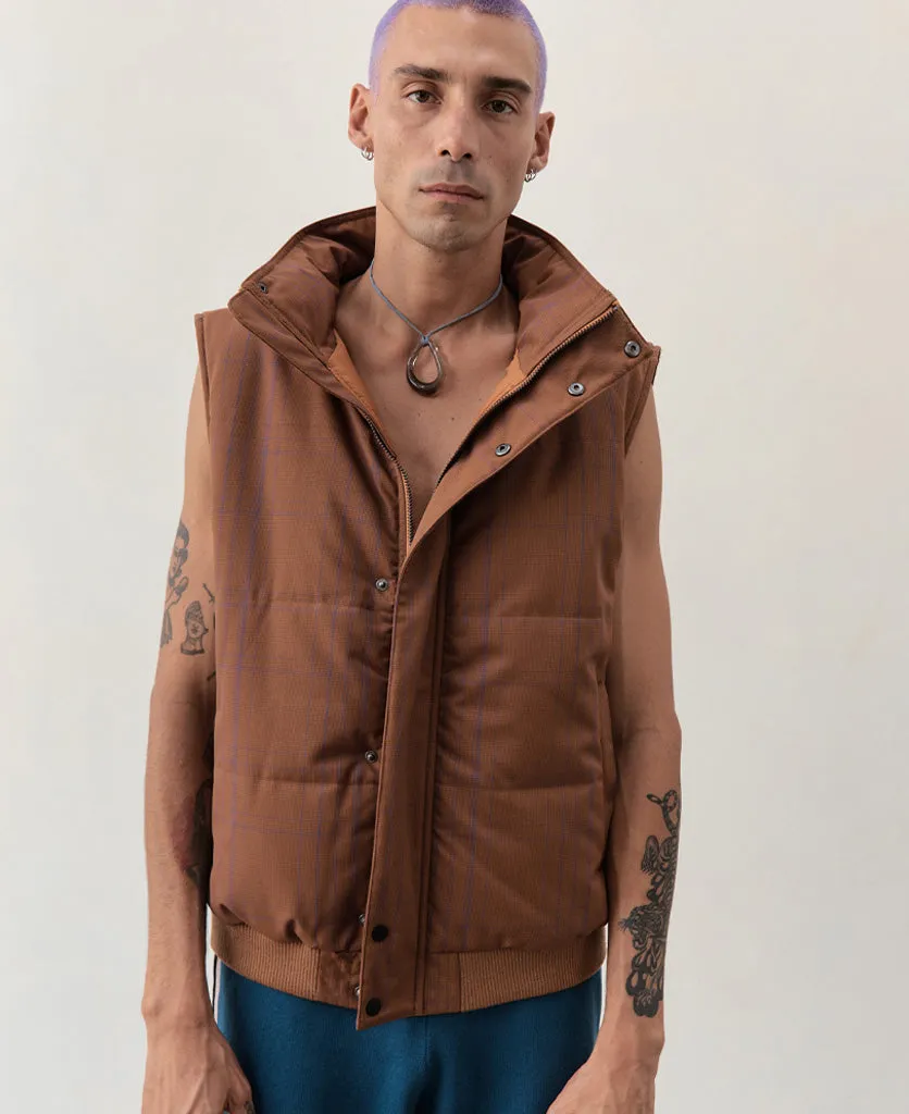 WOOL CHECK VEST