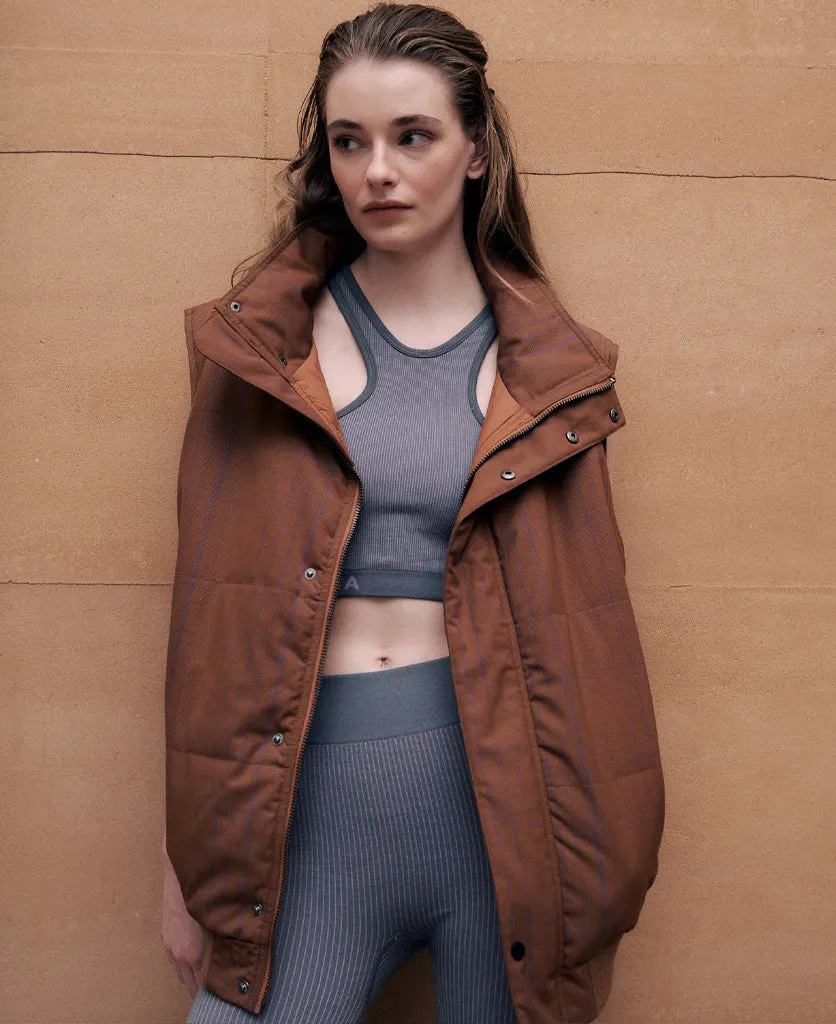 WOOL CHECK VEST